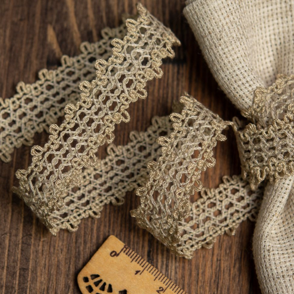 Тесьма вязаная 20мм 60002 цв.071 льняной уп.25м