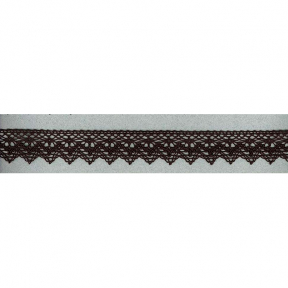 54922_Мерсеризованное хлопковое кружево, 25 мм, цвет темно-коричневый 54922_Мерсеризованное хлопковое кружево, 25 мм, цвет темно-коричневый