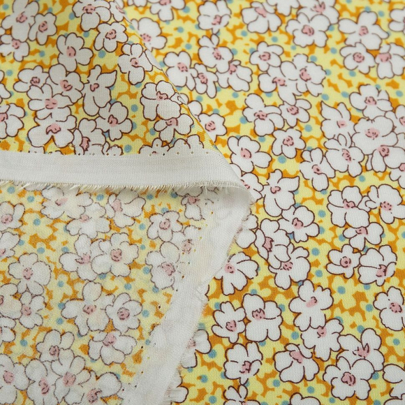 Ткань Штапель 90 г кв.м 100% вискоза шир.145 см арт.Р.26995.02 цв.02 желтый уп.45м