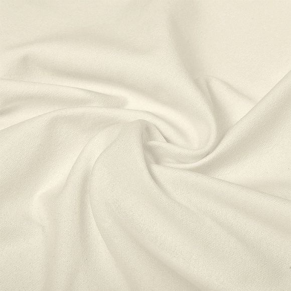 Ткань трикотаж Футер 2х нитка петля с лайкрой 230г пенье 180см экрю 11-0602 уп.6м