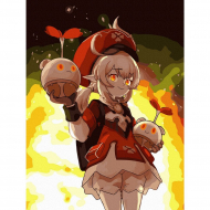 Картина по номерам с цветной схемой на холсте Molly арт.KK0785 Геншин. Кли (24 цвета) 30х40 см