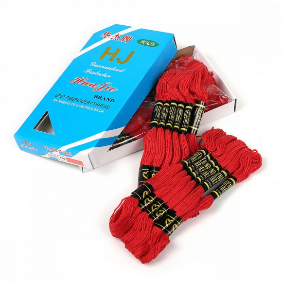 Нитки мулине  арт.ТВ (100% хлопок) 24х8м цв.красный