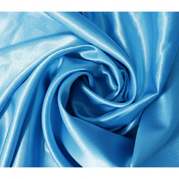 Ткань атлас стрейч 95 г/м? 97% полиэстер, 3% спандекс шир.150 см арт.Р.11313.12 цв.12 бирюзовый уп.25м