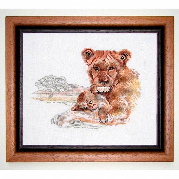 Набор для вышивания OEHLENSCHLAGER арт.50528 Львы 22х25 см Набор для вышивания OEHLENSCHLAGER арт.50528 Львы 22х25 см