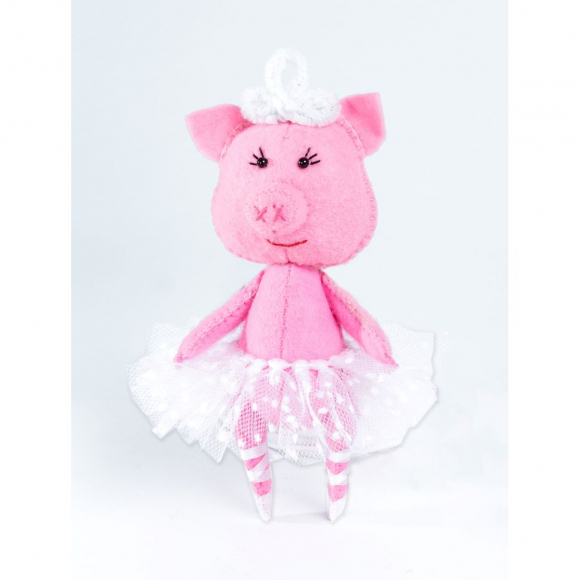 Набор для изготовления текстильной игрушки из фетра арт.ПФД-1064 Свинка Балеринка 14,5 см