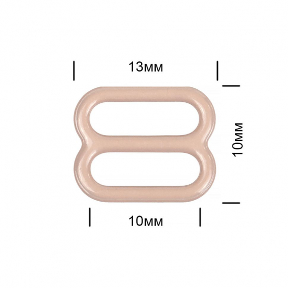 Пряжка регулятор для бюстгальтера металл TBY-57756 10мм цв.S185 серебристый пион, уп.100шт