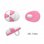 Пуговицы пластик Кепка TBY.P-2124 цв.04 розовый 24L-15мм, на ножке, 400 шт