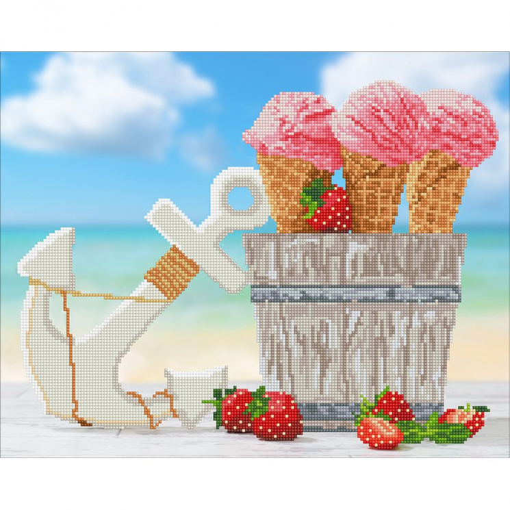 Кристальная мозаика на холсте ФРЕЯ арт.ALV-78 Летняя прохлада 40х50 см