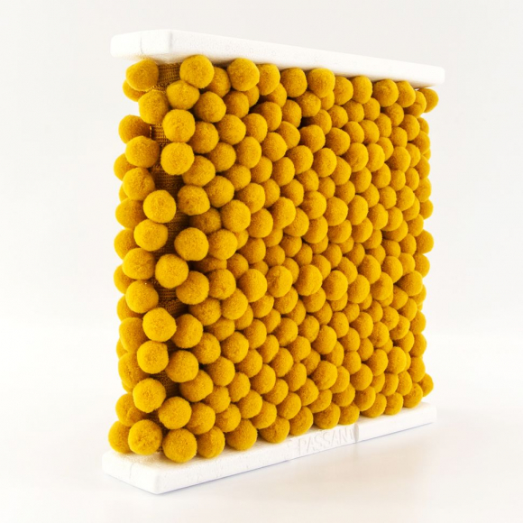 75671_Тесьма с помпонами, диаметр 20 мм, цвет темно-желтый