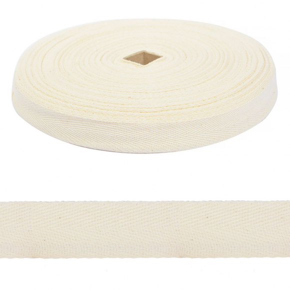 Тесьма киперная 25 мм хлопок 1,9г/м арт.ЛКЭ-25СХ-50 цв.суровый уп.50м