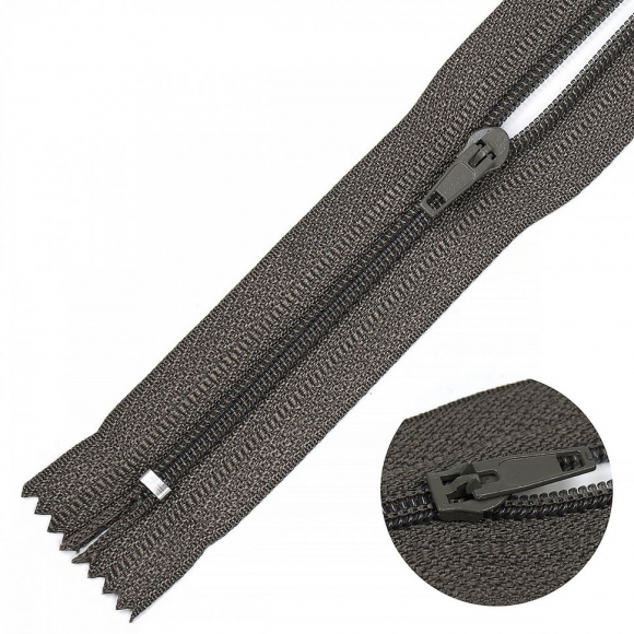 Молния MaxZipper брючная №4 замок полуавтомат, 20см н/р цв.S399 т.серый уп.100шт