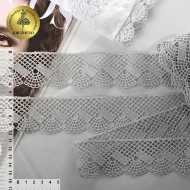 Кружево гипюр KRUZHEVO арт.TR.8GB8540E шир.45мм цв.04 св.серый уп.9м