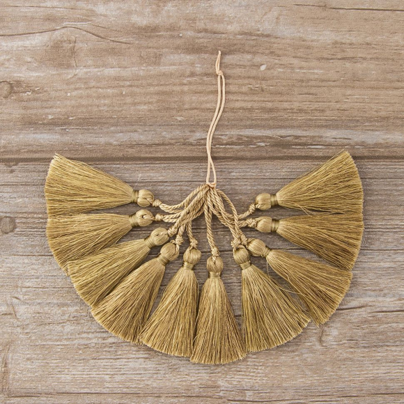 183424_Кисть декоративная на шнуре, длина 60 мм, цвет песочный 183424_Кисть декоративная на шнуре, длина 60 мм, цвет песочный