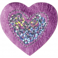 Термоаппликация "Сердце с блёстками розовое большое"