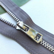 Молния мет. титан №5 никель разъём 65см D323 темно серый