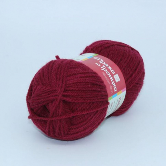 Пряжа для вязания ТРО Подмосковная (50% шерсть, 50% акрил) 10х100г/250м цв.0007 бордо