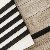 184885_Шнур PEGA плоский, хлопковый, цвет черный, 12 мм