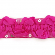 Тесьма с пайетками TBY арт.TH463-1 шир.25мм цв.027 бордовый уп.18,28м