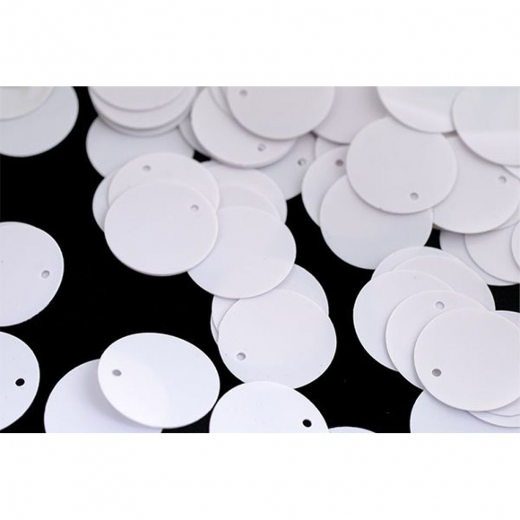 Пайетки россыпью арт.TBY-FLK045 35мм цв.035 белый уп.50г