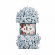 Пряжа для вязания Ализе Puffy Fine (100% микрополиэстер) 5х100г/14м цв.500 серый