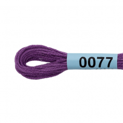 Нитки для вышивания Gamma мулине (0001-0206) 100% хлопок 24 x 8 м цв.0077 сиреневый