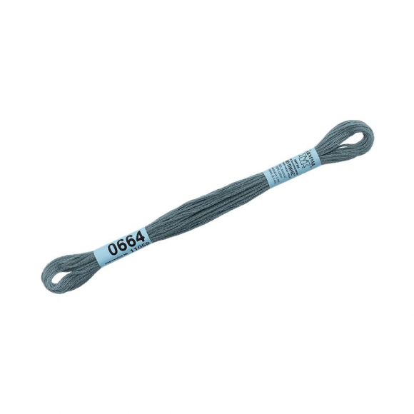 Нитки для вышивания Gamma мулине (0207-0819) 100% хлопок 24 x 8 м цв.0664 серый