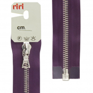 29540_Молния металл, Ni, разъёмная 1 замок, на атласной тесьме, 6 мм, 70 см, цвет 2510, фиолетовый темный
