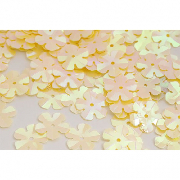 Пайетки россыпью арт.TBY-FLK465 14мм цв.020 св.желтый уп.50г
