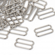 Пряжка регулятор для бюстгальтера металл TBY-815 15мм цв.никель, уп.1000шт