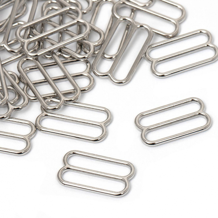 Пряжка регулятор для бюстгальтера металл TBY-815 15мм цв.никель, уп.1000шт