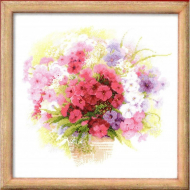 Набор для вышивания РИОЛИС арт.1069 Акварельные флоксы 30х30 см