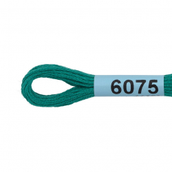 Нитки для вышивания Gamma мулине (3173-6115) 100% хлопок 24 x 8 м цв.6075 т.бирюзовый