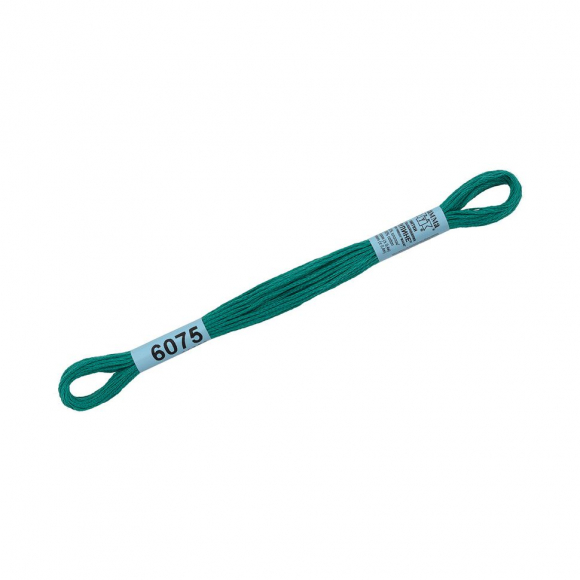 Нитки для вышивания Gamma мулине (3173-6115) 100% хлопок 24 x 8 м цв.6075 т.бирюзовый