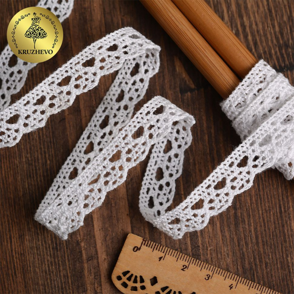 Тесьма вязаная KRUZHEVO 15мм TBY.5635 цв.02 белый уп.50м Тесьма вязаная KRUZHEVO 15мм TBY.5635 цв.02 белый уп.50м