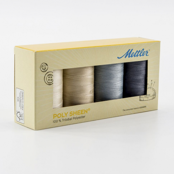 185912_Набор с нитками Poly Sheen в подарочной упаковке, 4 катушки