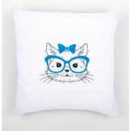 Набор для вышивания VERVACO арт.PN-0155965 Подушка Кошка в синих очках 40х40 см