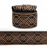 Лента отделочная жаккардовая арт.TBY.2703-80 шир.80 мм цв.07 коричневый уп.24,3 м