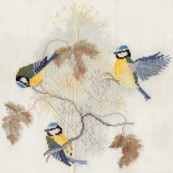 Набор для вышивания DERWENTWATER DESIGNS арт.DWBB01 Blue Tits & Seed Heads 24х23 см