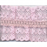 96762_Кружево-рюш на резинке, 40 мм, цвет светло-розовый