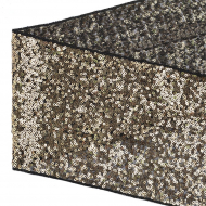 Тесьма с пайетками TBY на сетке арт. TDF15011 шир.150мм цв.черный+золото уп.13,7м