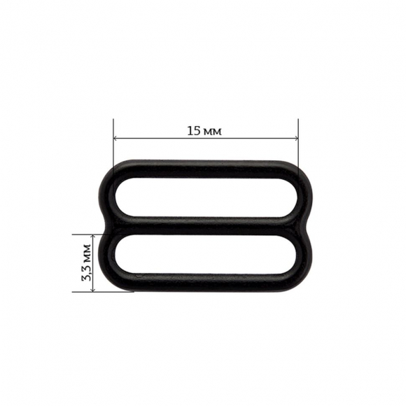 Пряжка регулятор для бюстгальтера металл ARTA.F.2828 15мм цв.170 черный, уп.50шт