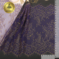 Кружево реснички KRUZHEVO арт.TBY 75224 шир.230мм цв.темно-синий уп.3м