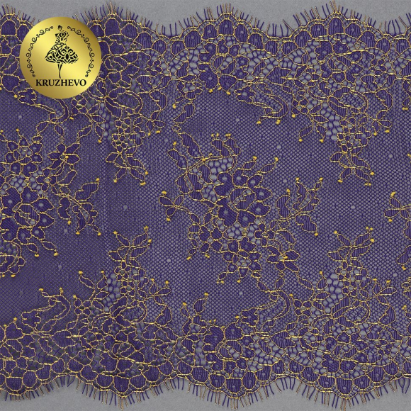 Кружево реснички KRUZHEVO арт.TBY 75224 шир.230мм цв.темно-синий уп.3м