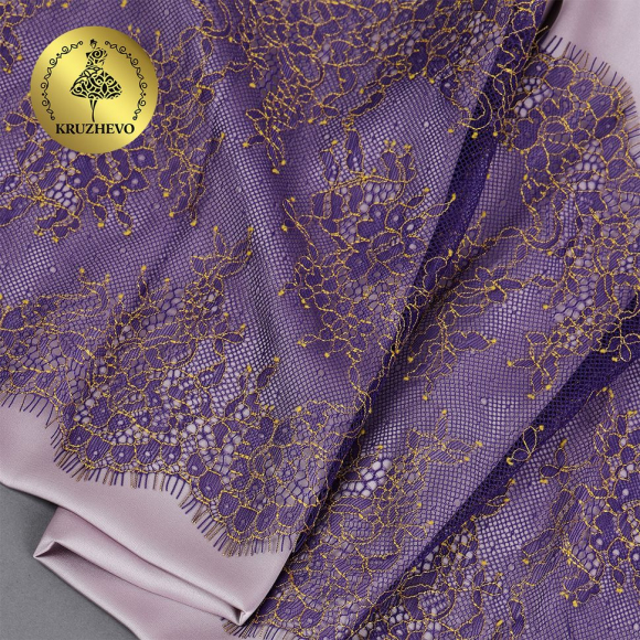 Кружево реснички KRUZHEVO арт.TBY 75224 шир.230мм цв.темно-синий уп.3м