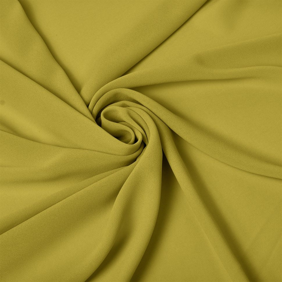 Ткань креп-шифон арт.TBY.8021-190 плот.105г/м2 100% ПЭ шир. 150см цв.190 горчица рул.35м