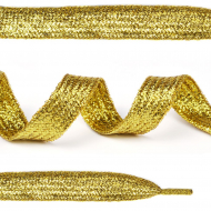 Шнурки TBY плоские 10мм арт.SLFM019 металлик длина 130 см уп.10шт