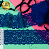Кружево-стрейч KRUZHEVO арт.TBY.30095 шир.60мм цв.04 ярк.синий уп.3м