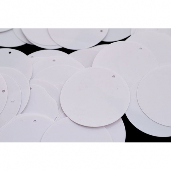 Пайетки россыпью арт.TBY-FLK129 25мм цв.035 белый уп.50г