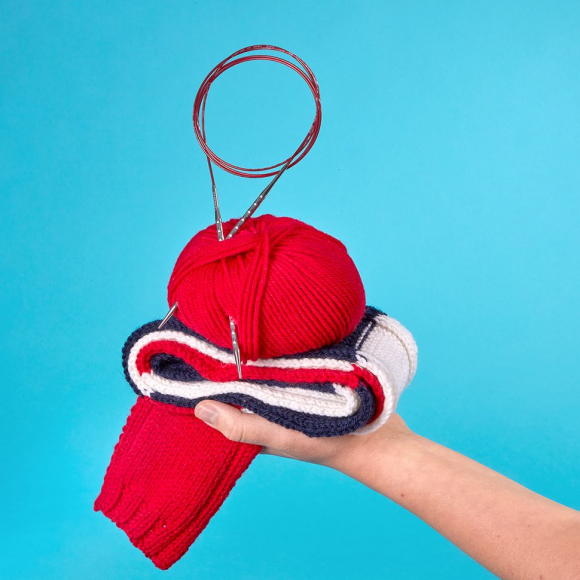 136642_Спицы металлические круговые супергладкие c квадратным кончиком addiNovel, №5, 80 см.