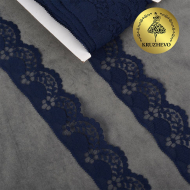 Кружево-трикотаж KRUZHEVO арт.TBY 1661 шир.40мм цв.04 т.синий, уп.27,4м